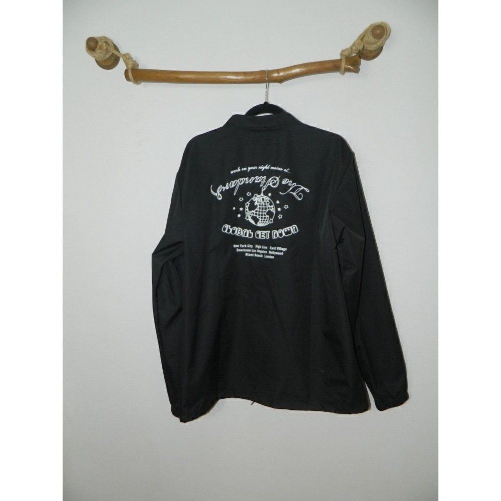 The Standard Label Jacket Black Graphic Windbreaker Men's Size X-Large